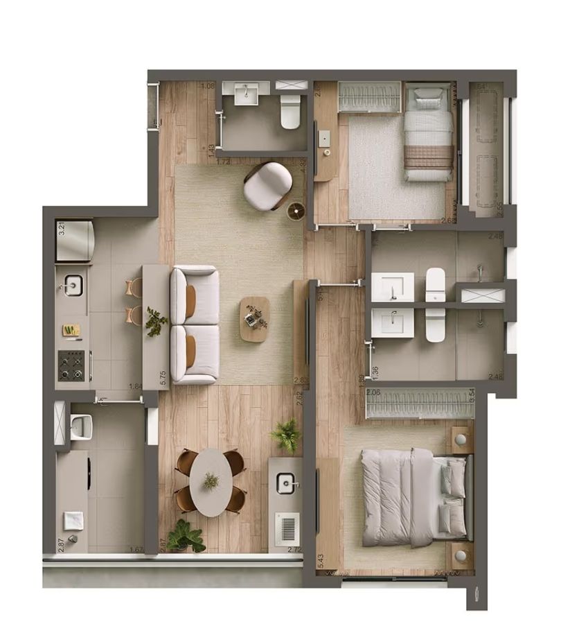 75m2�-sala extendida